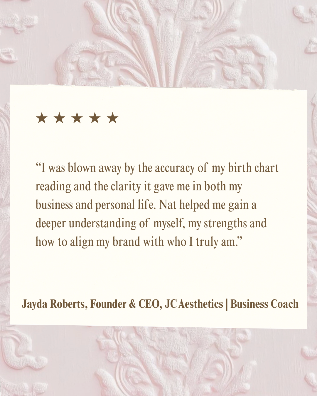 Jayda Roberts testimonial about her Soul Blueprint business alignment reading
